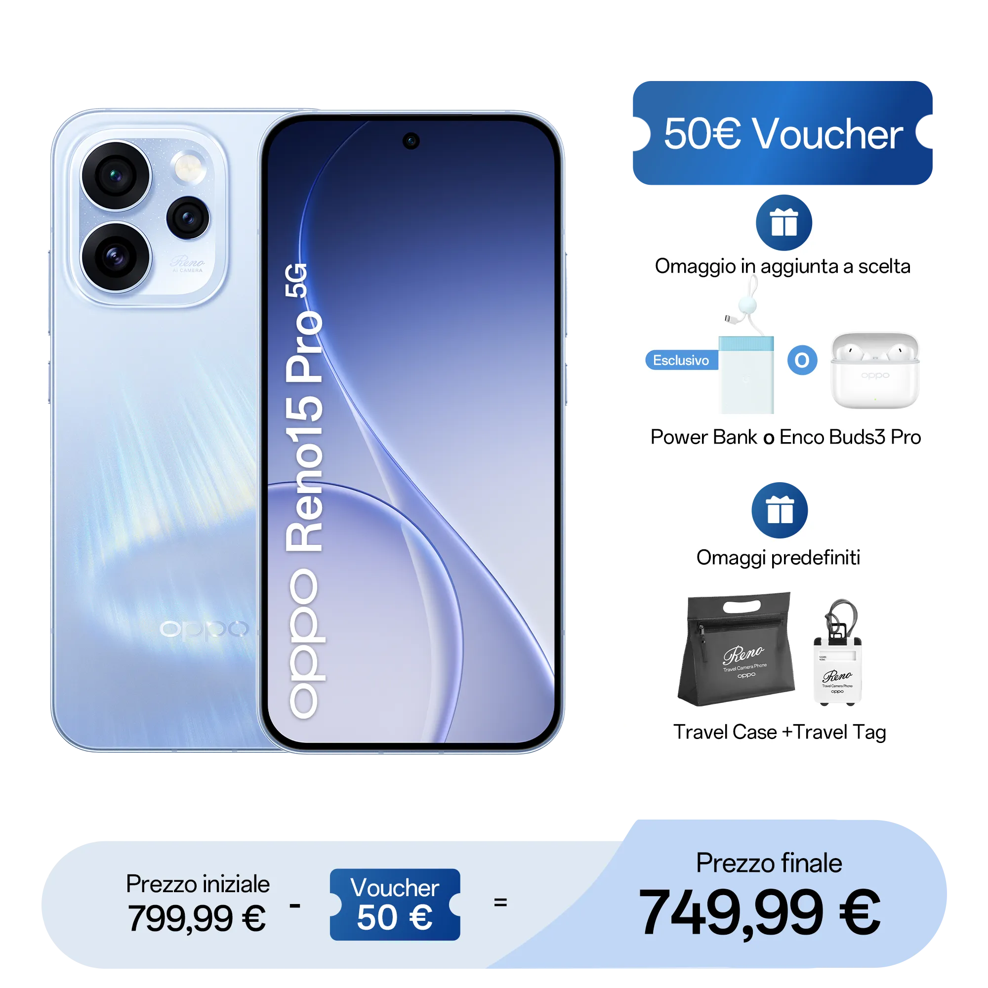 OPPO Reno15 Pro 5G Aurora Blue / 12GB+512GB