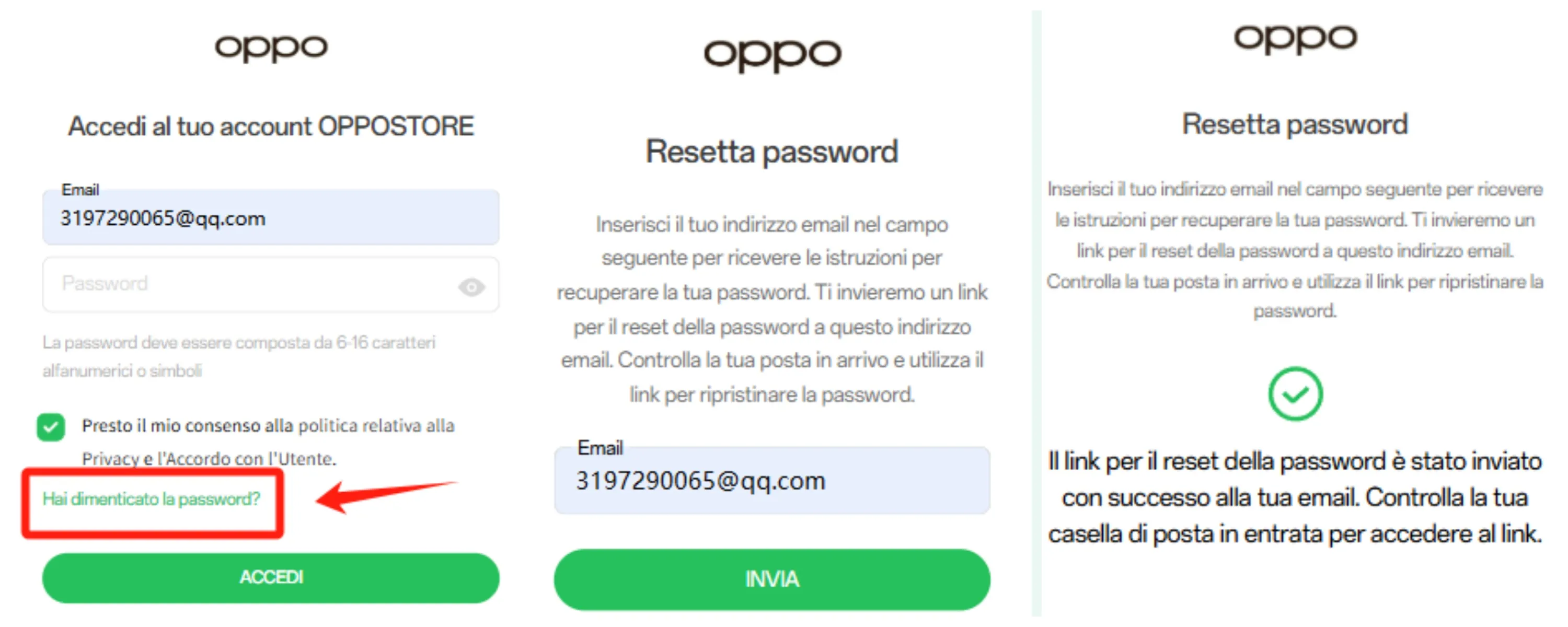 Come posso recuperare la password di accesso